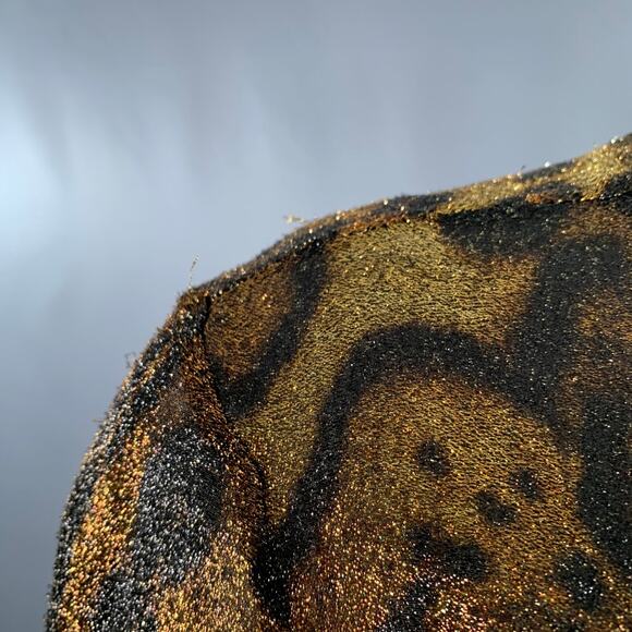 ISABEL MARANT Size S Brown Black Metallic Silk Blend Animal Print Dress Top - Picture 5 of 9